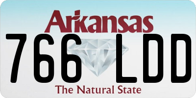AR license plate 766LDD