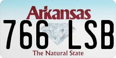 AR license plate 766LSB
