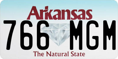 AR license plate 766MGM