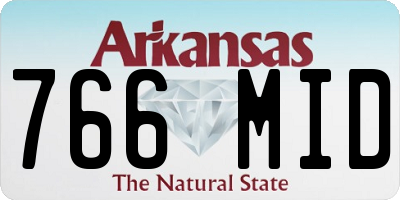 AR license plate 766MID