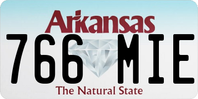 AR license plate 766MIE