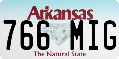 AR license plate 766MIG
