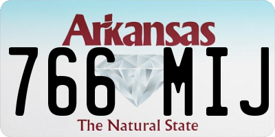 AR license plate 766MIJ