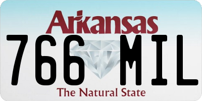 AR license plate 766MIL
