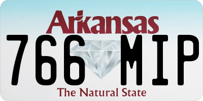 AR license plate 766MIP
