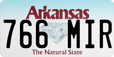AR license plate 766MIR