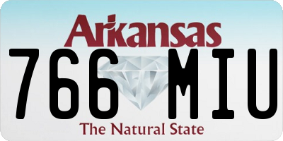 AR license plate 766MIU
