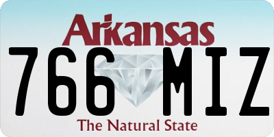 AR license plate 766MIZ