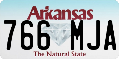 AR license plate 766MJA