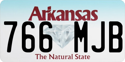 AR license plate 766MJB