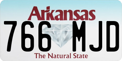 AR license plate 766MJD