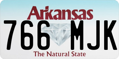 AR license plate 766MJK