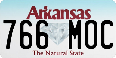 AR license plate 766MOC