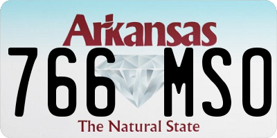 AR license plate 766MSO