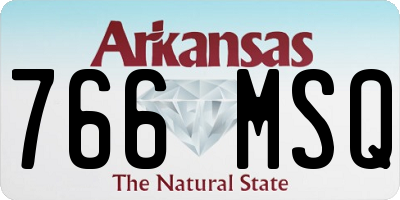 AR license plate 766MSQ