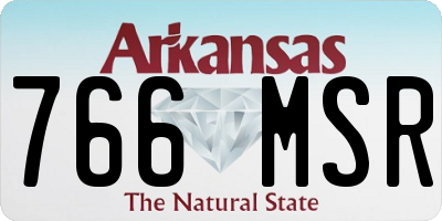 AR license plate 766MSR