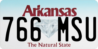 AR license plate 766MSU