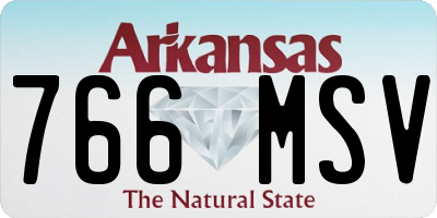 AR license plate 766MSV