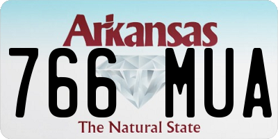 AR license plate 766MUA