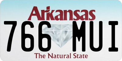 AR license plate 766MUI
