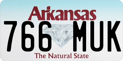 AR license plate 766MUK