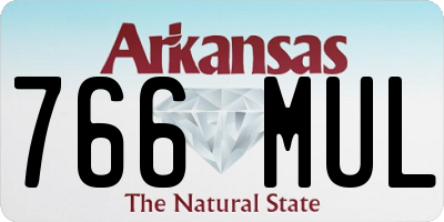 AR license plate 766MUL
