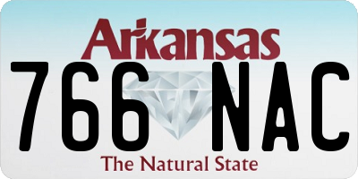AR license plate 766NAC
