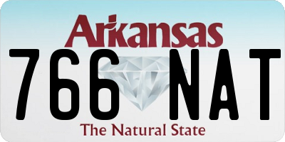AR license plate 766NAT