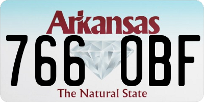 AR license plate 766OBF