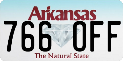 AR license plate 766OFF