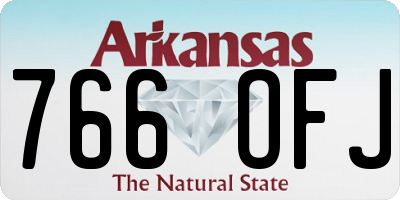 AR license plate 766OFJ
