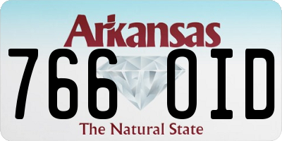 AR license plate 766OID