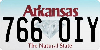 AR license plate 766OIY
