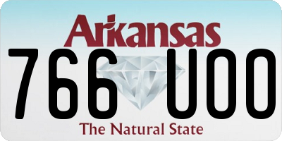 AR license plate 766UOO