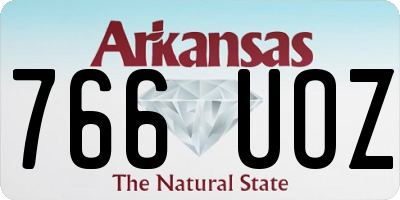 AR license plate 766UOZ