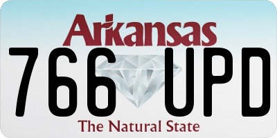 AR license plate 766UPD