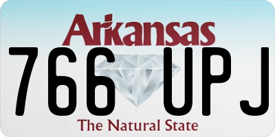 AR license plate 766UPJ