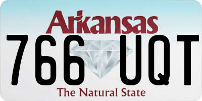 AR license plate 766UQT