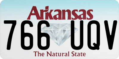 AR license plate 766UQV
