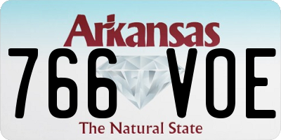 AR license plate 766VOE