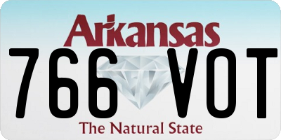 AR license plate 766VOT