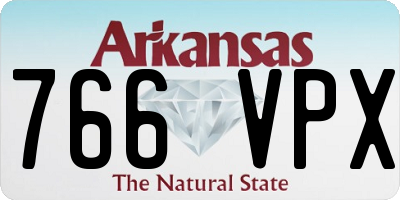AR license plate 766VPX