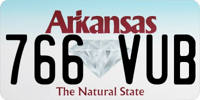 AR license plate 766VUB