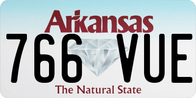 AR license plate 766VUE
