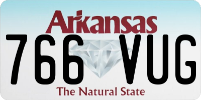 AR license plate 766VUG