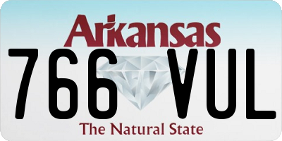 AR license plate 766VUL