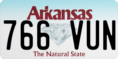 AR license plate 766VUN