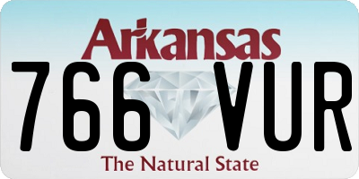 AR license plate 766VUR