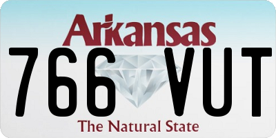 AR license plate 766VUT