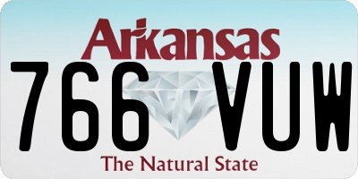 AR license plate 766VUW